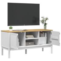 Tv-meubel FLORO 114x43x55 cm massief grenenhout wit - thumbnail