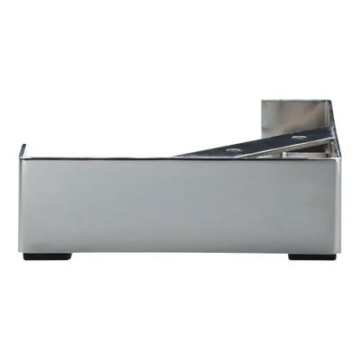 Stalen meubelpoot chroom vierkant 20 bij 20 cm en hoogte 6,5 cm