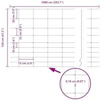 VidaXL Wilde hek warm verzinkt 1000 x 120 x 0,18 cm ijzer - thumbnail