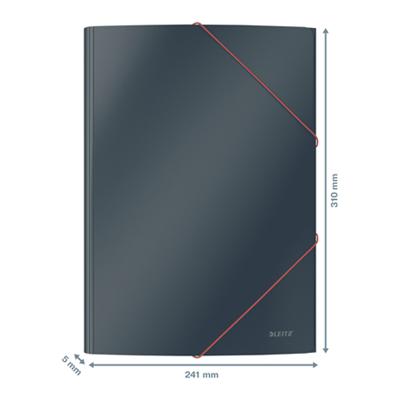 Leitz Cosy elastomap met 3 kleppen, uit karton, ft A4, grijs