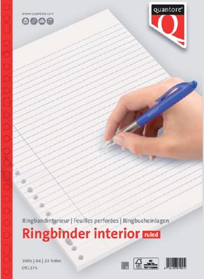 Ringbandinterieur A4 lijn 23-gaats 100 vel Quantore