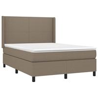 Boxspring met matras en LED stof taupe 140x190 cm - thumbnail