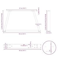 Eettafelpoten 2 st V-vormig 50x(30-31,3) cm staal antraciet - thumbnail