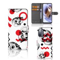 Telefoonhoesje met Naam Motorola Moto G31 | G41 Skull Red - thumbnail