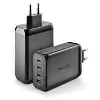 NGS Bud 240 W, ultrasnelle wandlader met 4 poorten, 3 USB-C(PD3.1 & PPS), 1 USB-A (QC 3.0, 30 W), compact en draagbaar voor smartphones, tablets, laptops, vuurvaste GAN-materialen, gelijktijdig - thumbnail