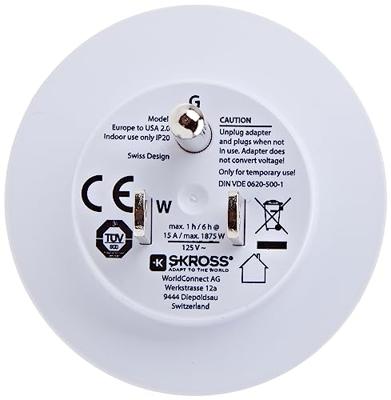 Skross SKR1500203E Reisadapter Europa-naar-usa Geaard - thumbnail