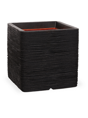 Capi nature rib nl kunststof plantenbak 50x50x50 cm zwart