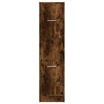 Apothekerskast 30x41x118 cm bewerkt hout gerookt eikenkleurig