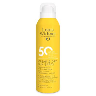 Louis Widmer Suncare Clear & Dry Sun Spray SPF50 Met Parfum 200ml