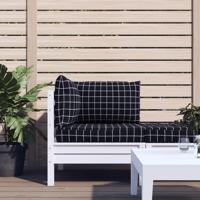 VidaXL Palletkussens 3 st ruitpatroon oxford stof zwart - thumbnail