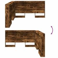 Opberghoofdbord met plank Gerookt eiken 150 cm Bewerkt hout - thumbnail