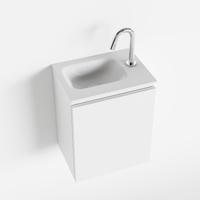 MONDIAZ OLAN 40cm toiletmeubel talc. LEX wastafel talc links 1 kraangat - thumbnail