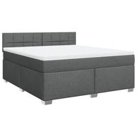 Boxspring met matras stof donkergrijs 180x200 cm - thumbnail