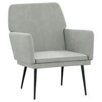 Fauteuil 62x79x79 cm fluweel lichtgrijs - thumbnail