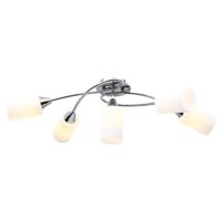 VidaXL Plafondlamp met keramieken cilindervormige kappen 5xe14 wit - thumbnail