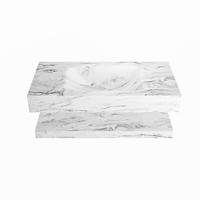 MONDIAZ ALAN-DLUX 90cm planchet Glace. Vrijhangende wastafel CLOUD midden 1 kraangat, kleur Glace. - thumbnail