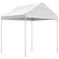 Prieel met dak 8,92x2,28x2,69 m polyetheen wit - thumbnail