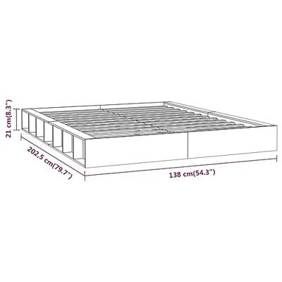 Bedframe massief hout wit 120x200 cm - thumbnail