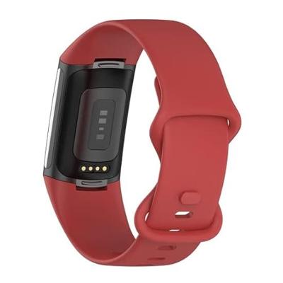 FitBit Charge 5 & 6 Sportbandje met dubbele lus - Rood - Maat: L