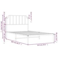 Bedframe met hoofdbord metaal zwart 107x203 cm - thumbnail