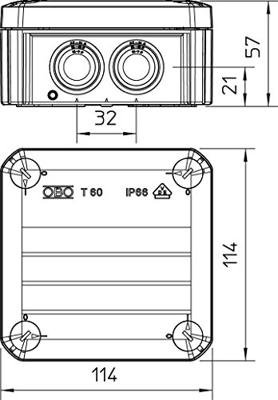 OBO Bettermann 2007525 Verdeeldoos (l x b) 114 mm x 114 mm 1 stuk(s)