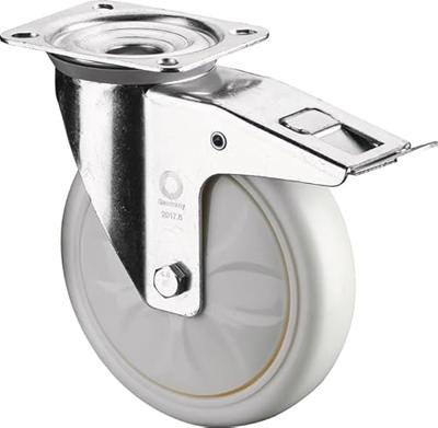 BS Rollen Zwenkwiel | wiel d. 125 mm draagvermogen 300 kg | met rem kunststof | 138x109 mm wit | 1 stuk - LSS420.B15.126 LSS420.B15.126 BS Rollen Zwenkwiel | wiel d. 125 mm draagvermogen 300 kg | met rem kunststof | 138x109 mm wit | 1 stuk - LSS420.B15.126 LSS420.B15.126