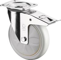 BS Rollen Zwenkwiel | wiel d. 125 mm draagvermogen 300 kg | met rem kunststof | 138x109 mm wit | 1 stuk - LSS420.B15.126 LSS420.B15.126 - thumbnail