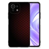 Xiaomi 11 Lite 5G NE | Mi 11 Lite Back Case Geruit Rood - thumbnail