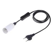 E14 Wire Cap schakelaar lamp houder kroonluchter stopcontact met 1.5 m verlengkabel EU stekker (wit) - thumbnail