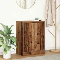 Dressoir 57x34x76 cm bewerkt hout oud houtkleurig - thumbnail