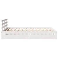 Bedframe met lades massief grenenhout wit 140x190 cm - thumbnail