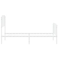 Bedframe met hoofd- en voeteneinde metaal wit 90x190 cm - thumbnail