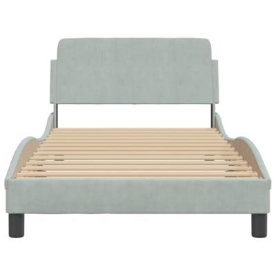 Bedframe zonder matras 100x200 cm fluweel lichtgrijs