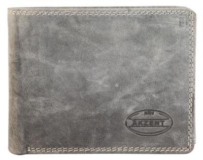 Heren portemonnee Leer Akzent Grijs Used Look