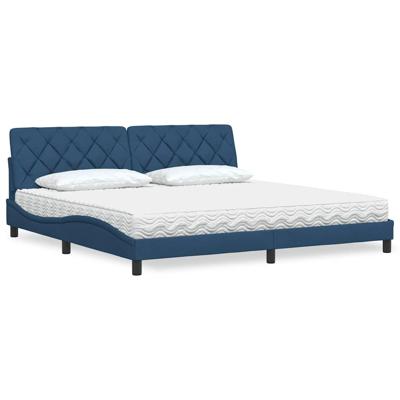 Bed met matras stof blauw 200x200 cm