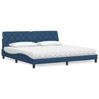 Bed met matras stof blauw 200x200 cm - thumbnail