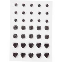 Vivi Gade Strasstenen, rond, vierkant, hart, afm 6+8+10 mm, zwart, 35 stuk/ 1 doos - thumbnail