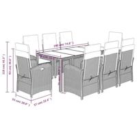 9-delige Tuinset poly rattan zwart - thumbnail