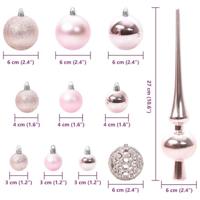 Kerstbal Set met 300 LED 120 pcs Roze Kunststof - thumbnail