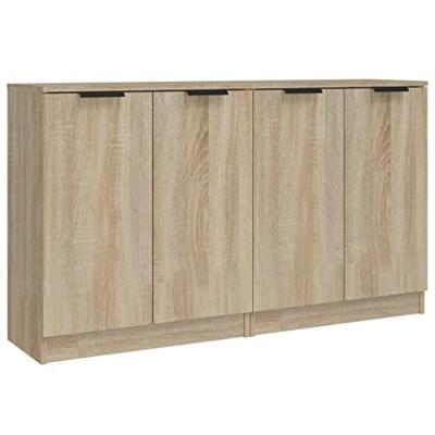 Dressoirs 2 st 60x30x70 cm bewerkt hout sonoma eikenkleurig