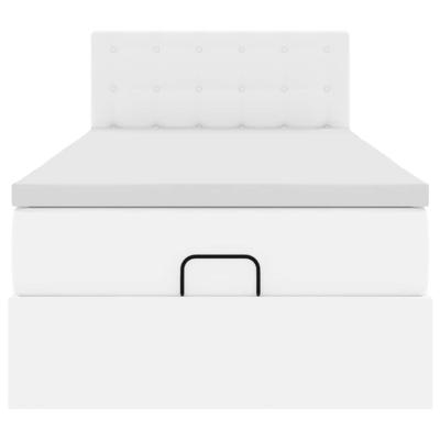 Ottoman bed met matras 140x200cm kunstleer wit