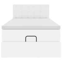 Ottoman bed met matrassen 200x200cm kunstleer wit - thumbnail