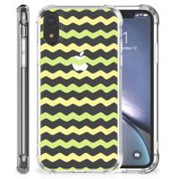 Apple iPhone Xr Doorzichtige Silicone Hoesje Waves Yellow - thumbnail
