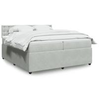 Boxspring met matras fluweel lichtgrijs 200x200 cm - thumbnail
