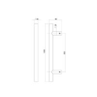 Intersteel Deurgreep per stuk T-vorm 1000x80x30 HoH 800 rvs - thumbnail