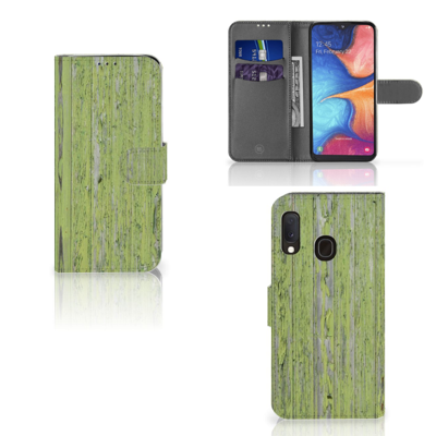 Samsung Galaxy A20e | Book Style Case | Green Wood Samsung Galaxy A20e | Book Style Case | Green Wood