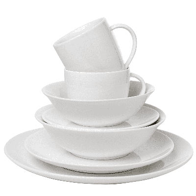 vtwonen Serviesset - Klassiek Wit - Porselein - 36-Delig vtwonen Serviesset - Klassiek Wit - Porselein - 36-Delig