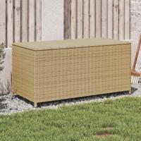 Tuinbox met wielen 190 L poly rattan gemengd beige - thumbnail