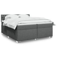 Boxspring met matras stof donkergrijs 200x200 cm - thumbnail