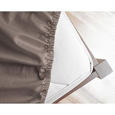 Primaviera Deluxe Topper Satijn Hoeslaken Taupe 90 x 220 cm